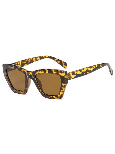 Personalized Square Frame Leopard Print Sunglasses, Sunglasses