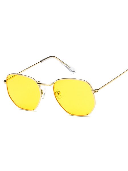 

Simple Metal Square Glasses, Yellow, Accessories