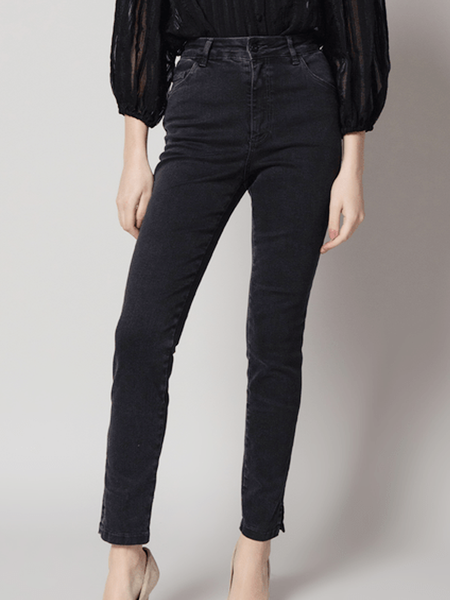 

Denim Plain Pants, Black, Jeans