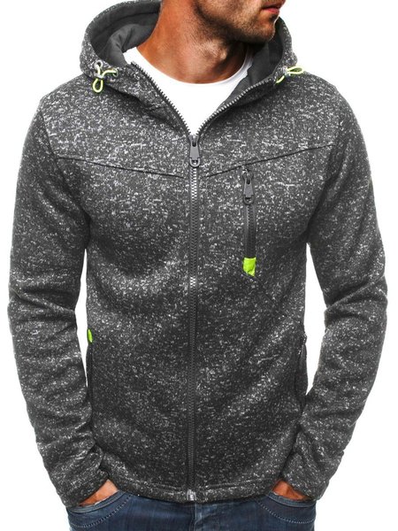 

Long Sleeve Cotton Hooded Jackets, Black, Jacket
