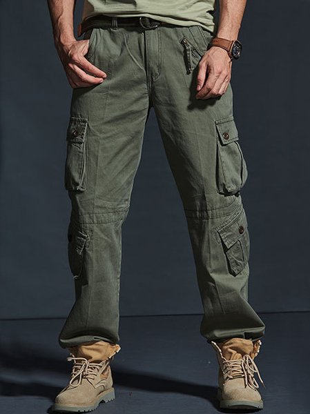 

Mens Outdoor Zipper Sports Trousers, Army green, Pants