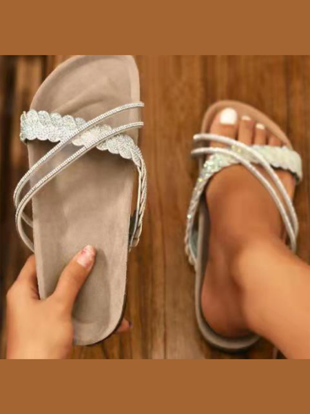 

Simple And Elegant Glitter Sandals, As picture, Slippers