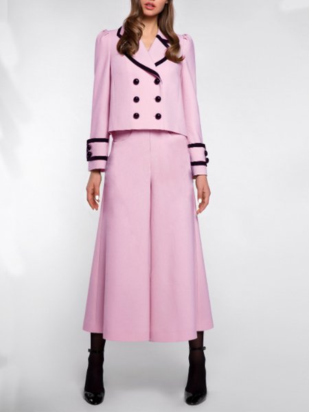 

Casual Simple Plain Regular Fit Vintage Outerwear, Pink, Jackets