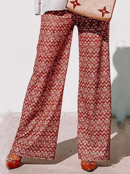 

Loosen Casual Ethnic Tribal Pants, Flower, Pants