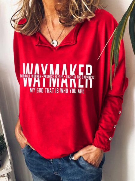 

Way Maker Song Spiritual Christian Regular Fit Sweatshirt, Red, Hoodies&Sweatshirts