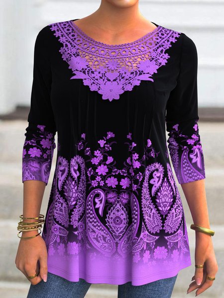 

Vintage Allentare Floreale Top, Viola, Blouses & Shirts