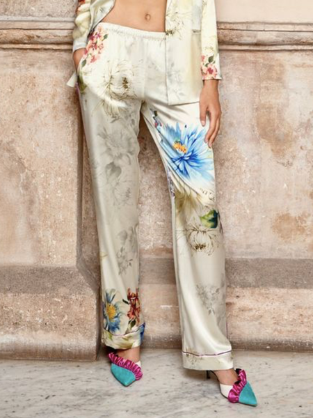

Spring Casual Daily Household Lightweight Mid Waist Pants, As picture, Straight Leg Pants
