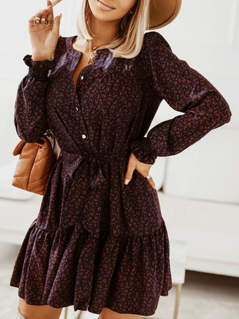 

Floral Loosen Casual Dresses, Multicolor, Casual Dresses