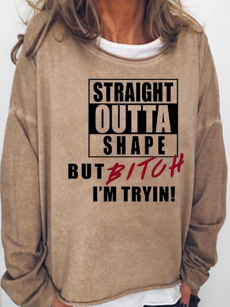 

Trying Straight Outta Funny Sayings, Light brown, Hoodies&Sweatshirts