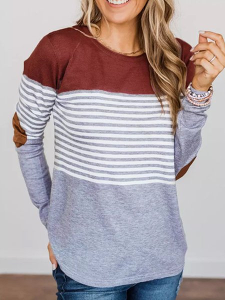 

Crew Neck Loosen Vintage Shirts & Tops, Multicolor, Tops