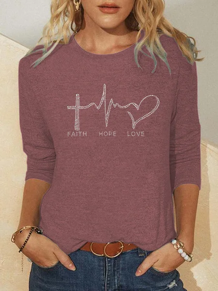 

Faith hope love round neck long sleeve shirt, Red, Hoodies&Sweatshirts