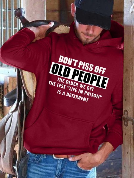 

DON'T PISS OFF OLD PEOPLE Men's long sleeve sweatshirt, Red, T-shirts