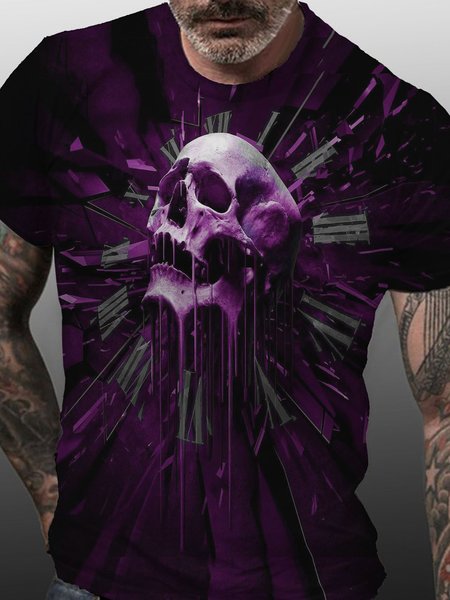 

Skull Crew Neck Outdoor Tshirts, Black, T-shirts