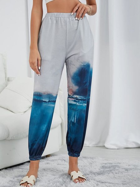 

Elastic Waist Tie Dye Sweatpants, Multicolor, Pants