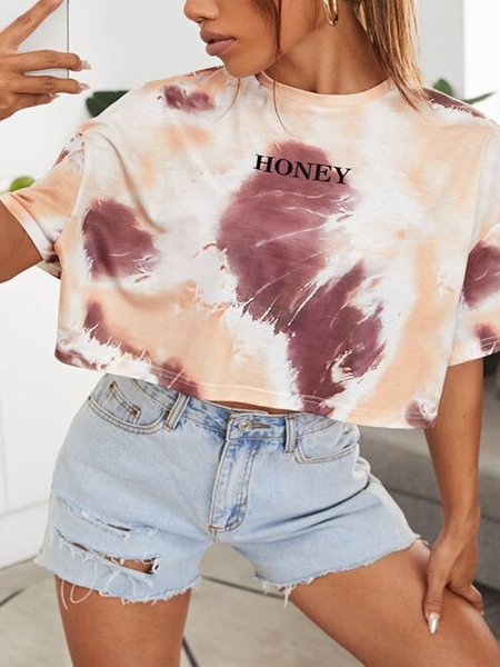 

Honey Graphic Tie Dye Top, Multicolor, Tops