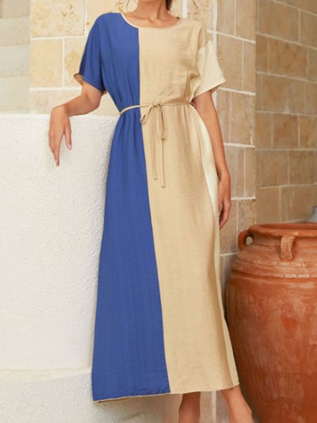 

Vacation Crew Neck Dresses, Blue, Casual Dresses