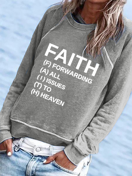 

Plus size Casual Slogan Sweatshirts, Gray, Hoodies & Sweatshirts