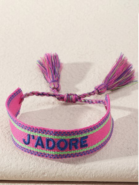 

Ethnic Style Hand-woven Long Tassel Hand Rope Bracelet, Purple, Bracelets