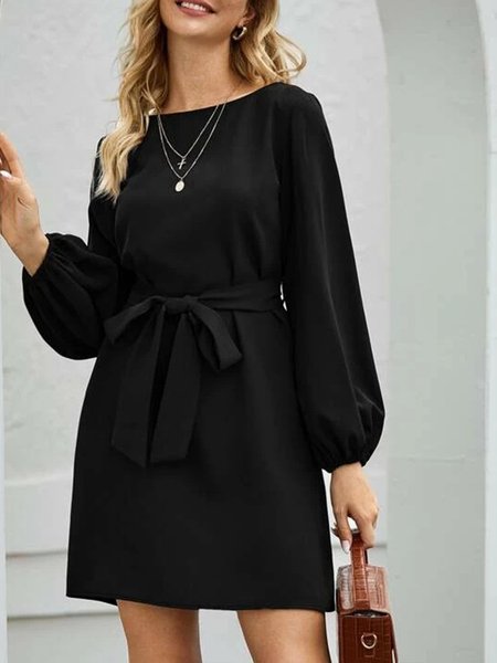 

Plain Regular Fit Dresses, Black, Casual Dresses