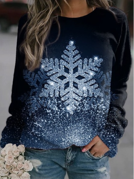 

Loosen Ombre Snow Round Neck Casual Sweatshirt, Deep blue, Sweatshirts & Hoodies