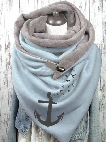 

Women's Pattern Casual Scarf, Blue, Scarfs