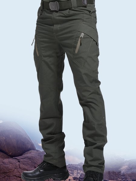 

Mens Outdoor Zipper Sports Trousers, Army green, Pants