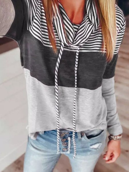 

High Neck Vintage Shirts & Tops, Multicolor, Tops