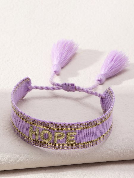 

Ethnic Style Hand-woven Tassel Hand Rope Bracelet, Purple, Bracelets
