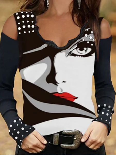 

Abstract Cotton Regular Fit Shirts & Tops, White, Tops