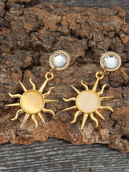 

Sun Gem Cat Eye Earrings, As picture, Earrings
