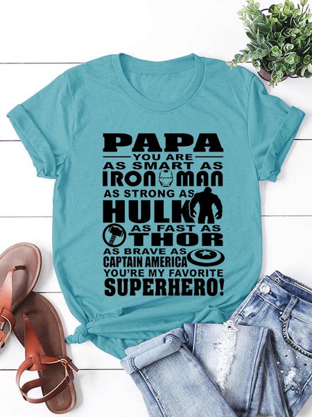 

Daddy You Are My Superhero Casual T-shirt, Green, T-shirts