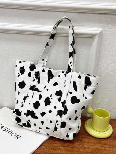 

Simple Cow Pattern Shopping Bag, As picture, Shoulder Bags