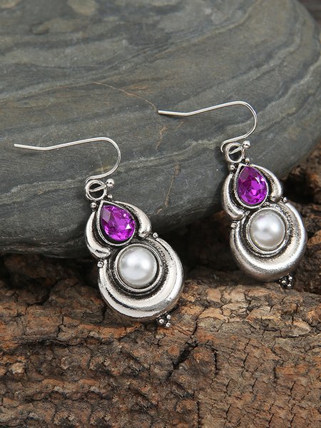 

Pearl Rhinestone Drop Earrings, As picture, Earrings
