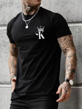 

Men's Monogram Short-sleeved Tee, Black, T-shirt