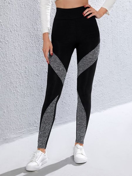 

Color Block Zip Detail Wideband Waist Leggings, Multicolor, Leggings