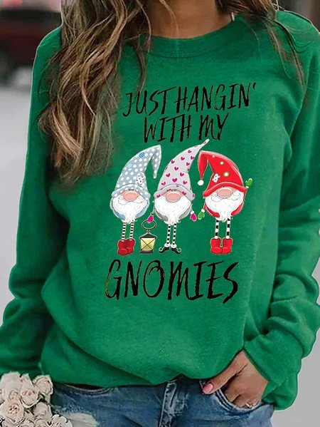 

Christmas Casual Cotton Blends Current Affairs Sweatshirt, Green, Sweatshirts & Hoodies