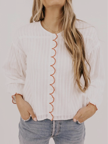 

Plain Loosen Tops, White, Tops