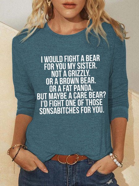 

Would fight a bear for sister Women's Sweatshirts, Green, Hoodies&Sweatshirts