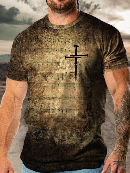 

Timbir Cross Short Sleeve Casual T-shirt, Brown, T-shirts