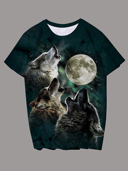 

Animal Print Funny Short Sleeve Shirts & Tops, Color2, T-shirts