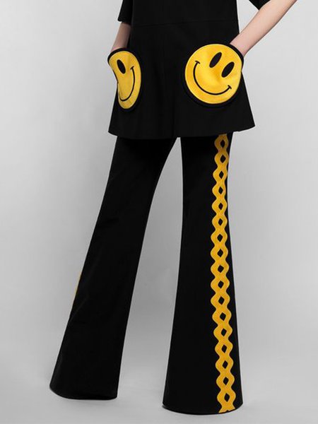 

Daily Regular Fit Solid Pants, Black, Flared Pants