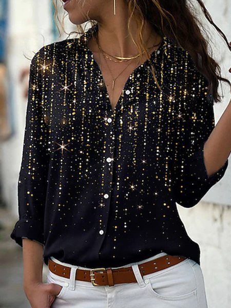 

Loosen Elegant Ombre Shirts & Tops, Black, Shirts & Blouses