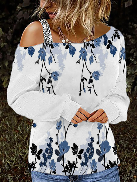 

Plus size Floral Printed Casual Sweatshirt, White, Hoodies & Sweatshirts