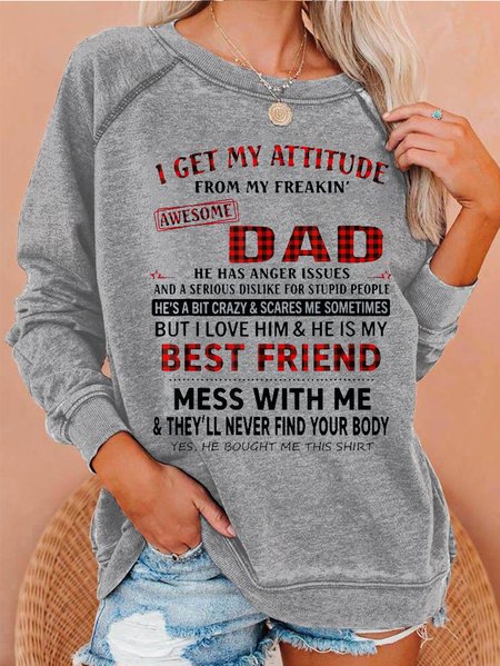 

I Get A Awesome Dad Casual Sweatshirt, Gray, Hoodies&Sweatshirts