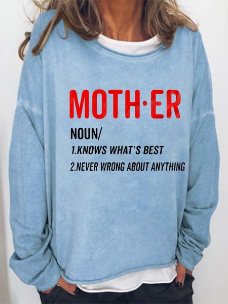 

Mother Knows What‘s Best Print Sweatshirts, Light blue, Hoodies&Sweatshirts