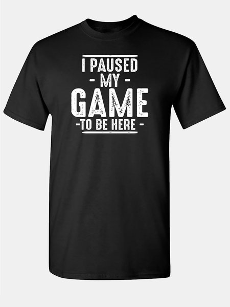 

Letter Print Sshort-sleeved T-shirt, Black, Men's t-shirts