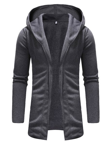 

Men's Simple Solid Color Slim Long Sleeve Coat, Deep gray, Outerwear