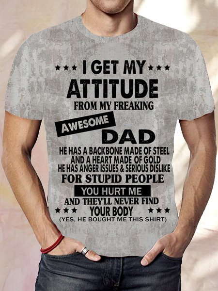 

I Get A Awesome Dad Short Sleeve Retro Shirts & Tops, As picture, T-shirts