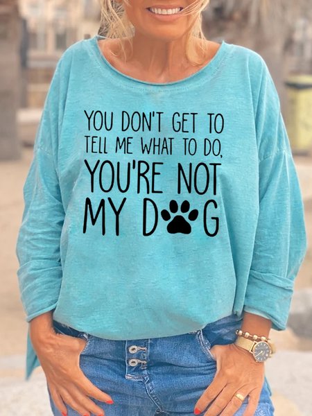 

Funny Dog Lover Letter Tops, As picture, Long sleeves