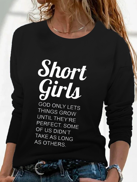 

Short Girls Casual Shirts & Tops Graphic T-shirts For Women, Black, T-Shirts